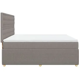 vidaXL Boxspringbett mit Matratze Taupe 180x200 cm Stoff