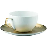 Rosenthal Tafelservice TAC Gropius Skin Gold Gedeck 3tlg. Kombi, Porzellan weiß