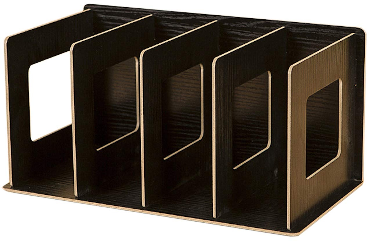 Elonglin Mode Einfach Aufbewahrungsregal vier Schichten DIY Holz CD Ständer DVD Ständer Buchständer Halter Tisch-Organizer Einfarbig