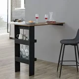 [en.casa] Bartisch Bromölla 120x45x106 cm Schwarz/Eiche dunkel