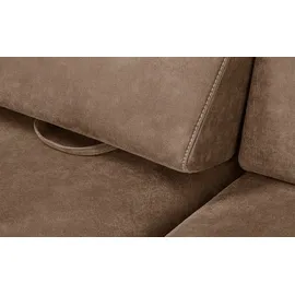 HIMOLLA Eckcouch Leder 2-Sitzer Braun