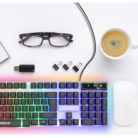 Retoo Gaming Tastatur RGB LED Mechanisch QWERTY