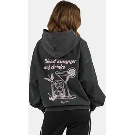 Pegador Hoodie bedruckt vintage schwarz L