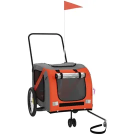 vidaXL Fahrradlastenanhänger grau/orange
