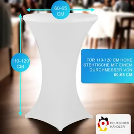 nyvi Stehtischhusse NYVIGala - Elastische Stretchhusse für Stehtische & Bistrotische Farbe:Weiß;Größe:Ø 60-65 cm - 5er Set