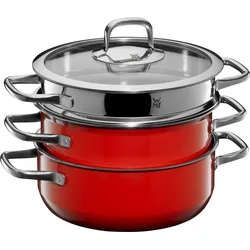 Compact Red Topf-Set mit Einsatz für Dampfgaren 3 El.