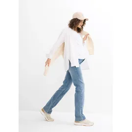 bonprix Umstandsjeans für die Schwangerschaft und danach Straight, blau, Gr.34, Bequeme Umstandsjeans ohne Bauchband mit geradem Bein, 82% Baumwolle (organic)