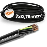 Lapp 10 Meter Lapp 1120341 Ölflex Classic 110 Black 0,6/1kV PVC Steuerleitung 7x0,75 mm2 mit Schutzleiter I Außenbereich I flammwidrig I Kabel 7 adrig I