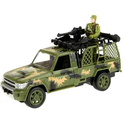 Toi-Toys - Ferngesteuertes Fahrzeug - Alfafox Militär Jeep mit Soldat (22cm)