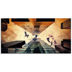 Artland Glasbild »New York Hochhaus«, Gebäude, (1 St.), in verschiedenen Größen Artland Farbe Bild(er): orange