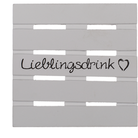 Out of the Blue Untersetzer Palette aus Holz »Lieblingsdrink« ca. 10·10·1cm 4er Set im Palettenstyle