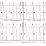 CLP 4er Set Eisen-Gartenzäune Mangold I Individuelle erweiterbare Rankzäune I Rankgitter im Landhausstil, Farbe:antik braun