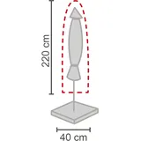 LC Garden Schirmhülle M Polypropylen 40 x 220 cm Grau