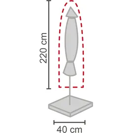 LC Garden Schirmhülle M Polypropylen 40 x 220 cm Grau