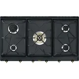 Smeg SRV896AOGH Gaskochfeld, Legierter Stahl, Anthrazit