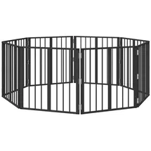 vidaXL Hundetor 8 Stk. Schwarz 60 x 60 cm Verzinkter Stahl