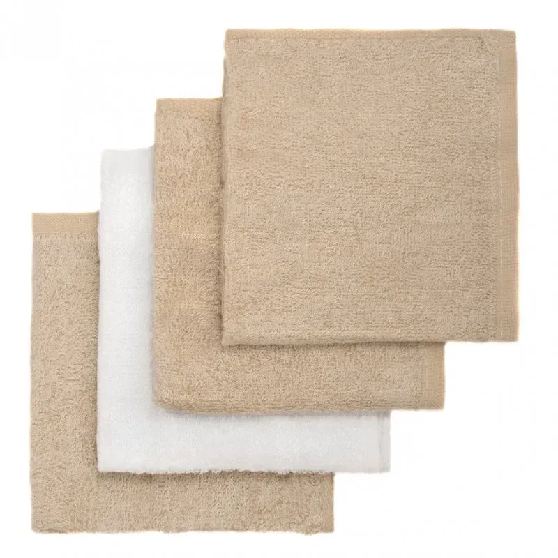 T-TOMI BIO Bamboo Baby Washcloths Waschlappen Beige 25 x 25 cm 4 St.