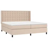 vidaXL Boxspringbett mit Matratze & LED Cappuccino-Braun 200x200cm