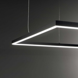 Ideal Lux LED Pendelleuchte ORACLE SLIM, quadratisch, 500 mm, 33W, 3000K, 3080lm, inkl. Trafo, höhenverstellbar, schwarz
