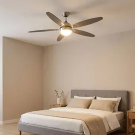 GLOBO Azura 132 cm Deckenventilator nickel/verchromt mit Licht