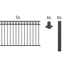GAH Alberts Metallzaun Circle Set 100 cm schwarz
