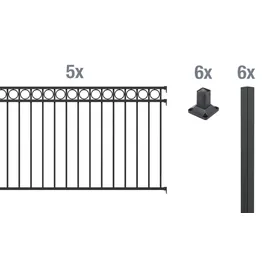 GAH Alberts Metallzaun Circle Set 100 cm schwarz