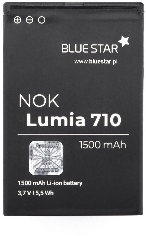 BlueStar Akku Ersatz kompatibel mit Nokia Lumia 610 / 603 1500 mAh Austausch Batterie Accu Nokia BP-3L Smartphone-Akku