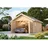 Karibu 40 mm Blockbohlen Satteldachgarage 3,87 x 5,37 m natur