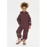 ZigZag Schneeoverall ZIGZAG "Vally", Mädchen, Gr. 110, EURO-Größen, braun (dunkelbraun, rot), 100% Polyester, lang, Overalls, mit wasser- und winddichter TPU-Membran