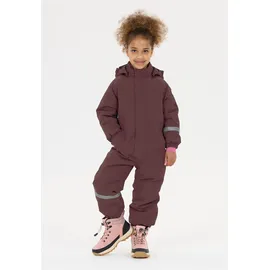 ZigZag Schneeoverall ZIGZAG "Vally", Mädchen, Gr. 110, EURO-Größen, braun (dunkelbraun, rot), 100% Polyester, lang, Overalls, mit wasser- und winddichter TPU-Membran
