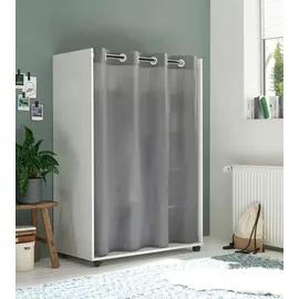 Pol-Power Kleiderschrank Jenke 100 x 145 x 50 cm Weiß/Grau