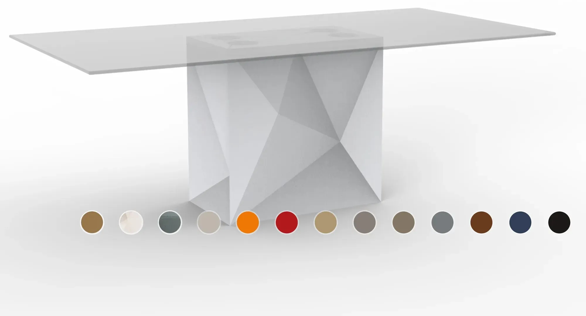 Vondom »FAZ« Outdoor Säulentisch 300x120 cm / Weiss / Basic matt / White
