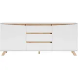 byLIVING Valentin Sideboard 180 x 76 x 38 cm Weiß Holzwerkstoff/Melamin