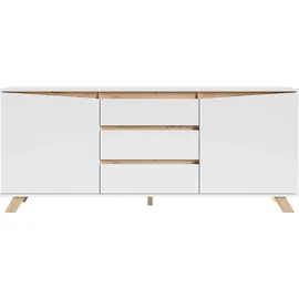 byLIVING Valentin Sideboard 180 x 76 x 38 cm Weiß Holzwerkstoff/Melamin