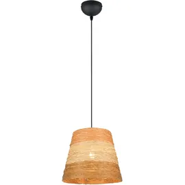 rl live your light Joeline 1-flg. Ø 30 cm Schwarz Matt/Papiergarn Braun