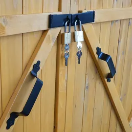 Mendler 2er-Fahrradgarage HWC-H60 Fahrradbox braun