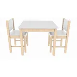 Coemo Kindersitzgruppe Stefano 3tlg. Tisch 2 Stühle weiß