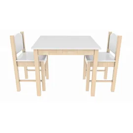 Coemo Kindersitzgruppe Stefano 3tlg. Tisch 2 Stühle weiß