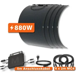 Flexibles 880 W Balkonkraftwerk mit Wechselrichter & Zubehör