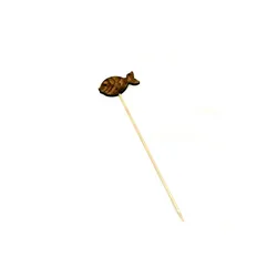 Blumenstecker aus Olivenholz Fisch I