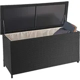 MCW Poly-Rattan Kissenbox D88 320l Premium Schwarz 63x135x52cm 320l