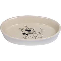 Nobby Futterbehälter Katzen Keramik Schale oval creme/beige