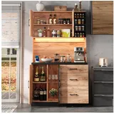 modfu Hochschrank für Küchen, Wohnzimmer, Wohnungen (Moderner Küchenhochschrank mit LED-Beleuchtung, 1-St) 40 cm x 180 cm x 105 cm