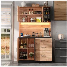 modfu Hochschrank für Küchen, Wohnzimmer, Wohnungen (Moderner Küchenhochschrank mit LED-Beleuchtung, 1-St) 40 cm x 180 cm x 105 cm