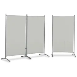 Leco Stellwand 3-teilig Lichtgrau mit Stahlrohrgestell grau