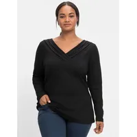 Sheego by Joe Browns T-Shirt Langarmshirt schwarz 52/54