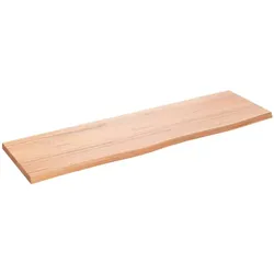 vidaXL Wandregal Hellbraun 100x30x2 cm Massivholz Eiche Behandelt