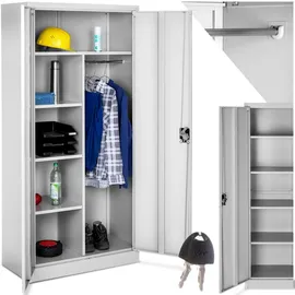 Tectake Spind Stahl 180 x 80 x 40 cm grau abschließbar mit 6 Fächern
