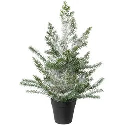 CREATIV green künstliche Pflanze Zimmertanne im Topf, beschneit, 50 cm, schnee