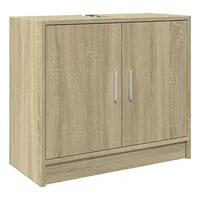 VidaXL Waschbeckenunterschrank Sonoma-Eiche 63x29x55 cm Holzwerkstoff